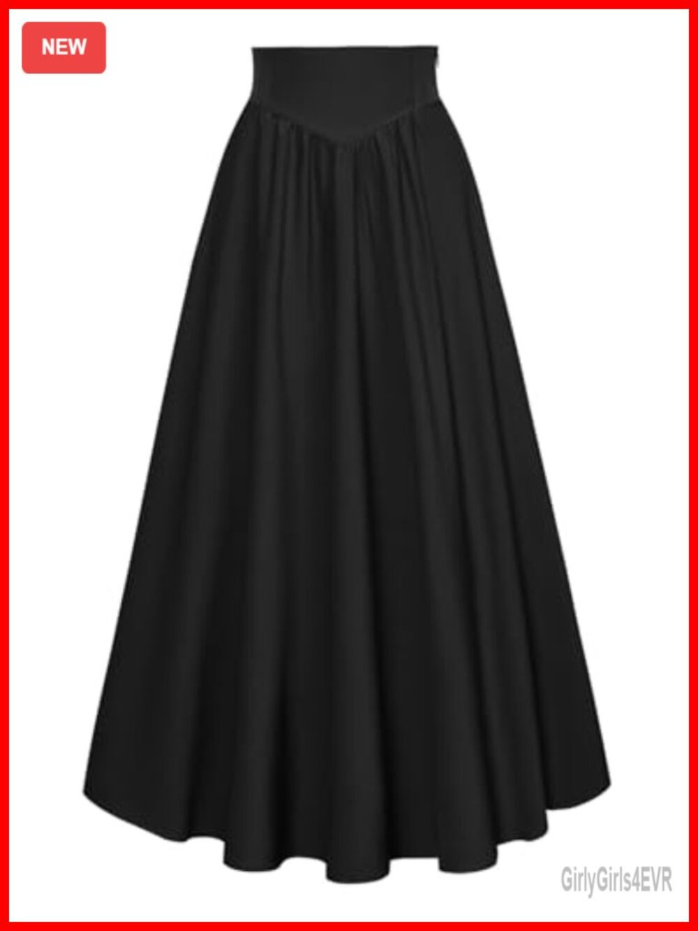 Renaissance Victorian Maxi Skirt Flowy A-Line Long Skirt Elastic High Waist
